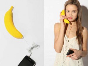 Handset para móviles c on forma de plátano