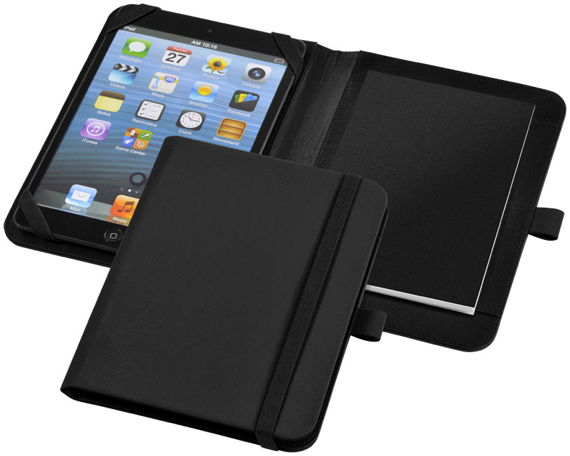 Portafolios con bloc de notas rayado de 30 páginas y opción de almacenamiento para tabletas de hasta 7 pulgadas