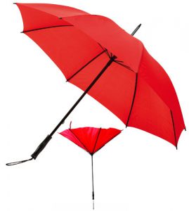 Paraguas con sistema antiviento para publicidad de empresas