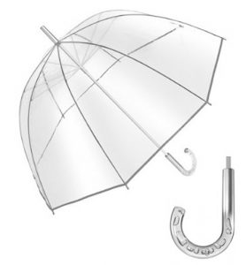 Paraguas transparente de efecto burbuja