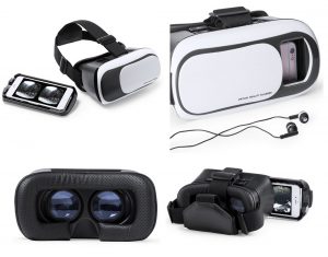 Gafas de realidad virtual con lentes y bandeja ajustables para todo tipo de smartphones.